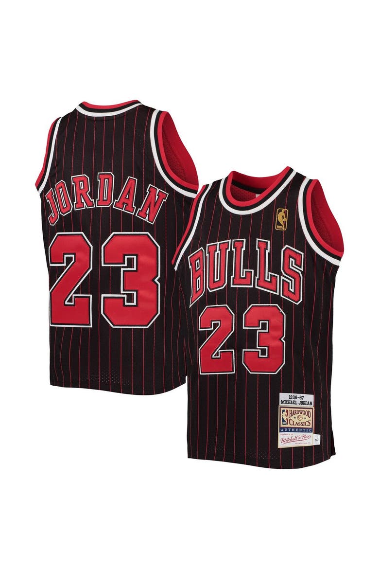 Youth Mitchell & Ness Michael Jordan Black/Red Chicago Bulls 1996-97 Hardwood Classics Authentic Jersey, Main, color, Black