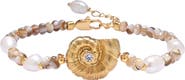 EYE CANDY LOS ANGELES Naya Shell Pendant Freshwater Pearl Beaded Bracelet