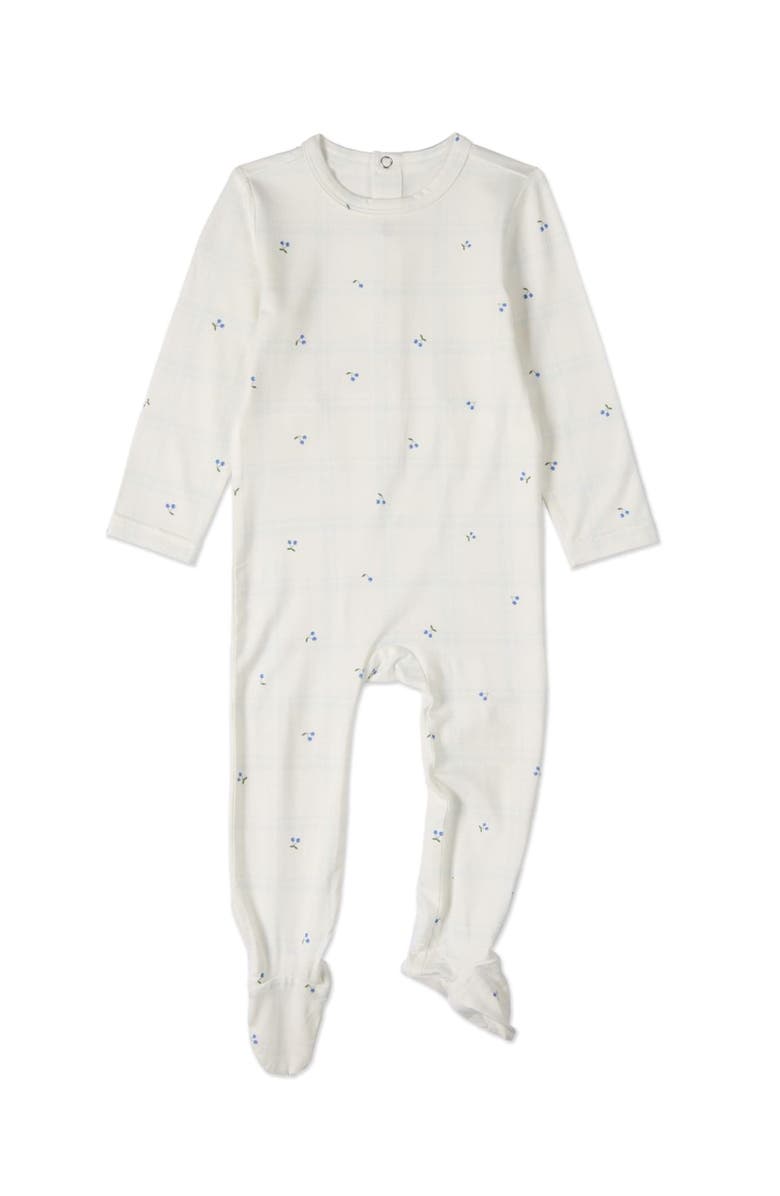 MiniMoi Baby Modal Blend Tonal Plaid Footie, Main, color, Blue