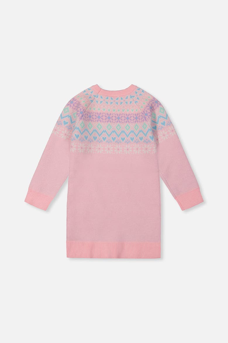 Fair Isle Yoke Raglan Sleeve Knit Dress, Alternate, color, Light Pink
