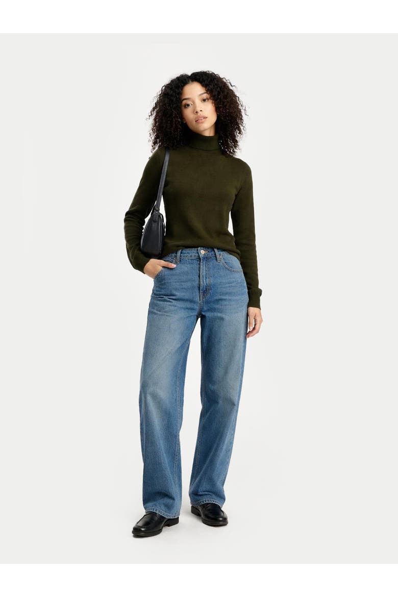 Timeless Cashmere Turtleneck Sweater, Alternate, color, avocado