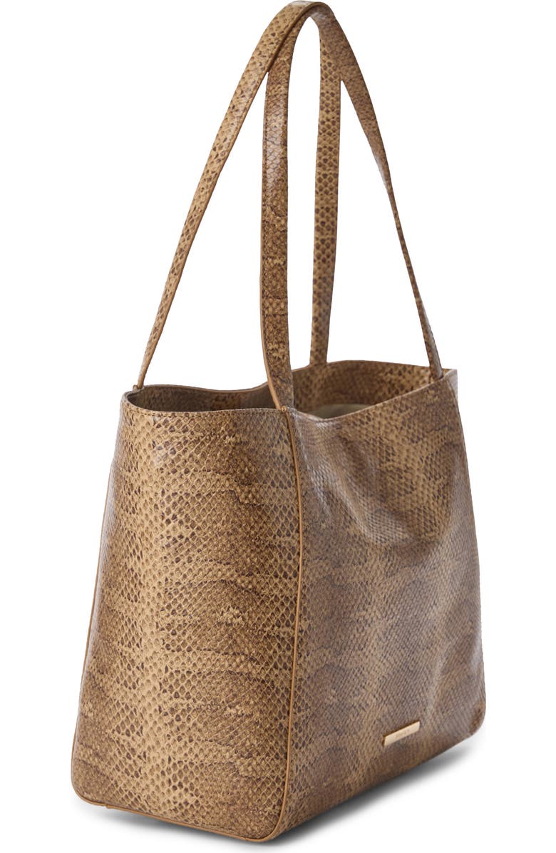 Brahmin Mona Croc Embossed Leather Tote, Alternate, color, Light Pecan