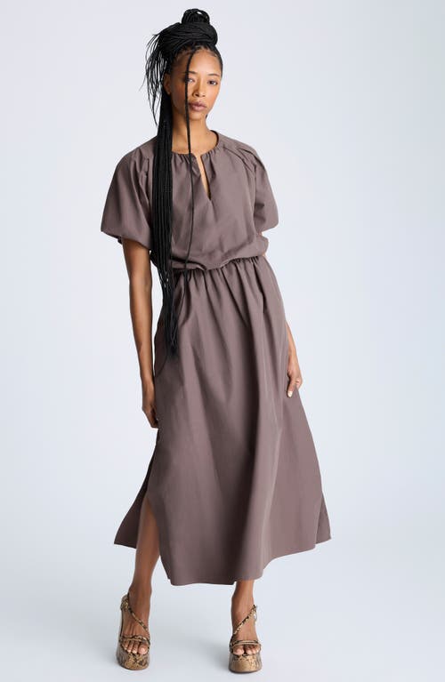 Kenneth Cole Side Slit Maxi Skirt In Mocha Brown