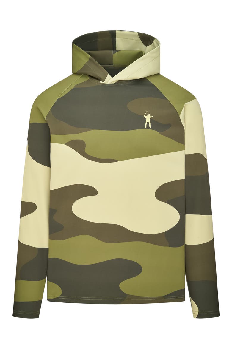 Camo Print Signature Hoodie, Main, color, SURPLUS GREEN
