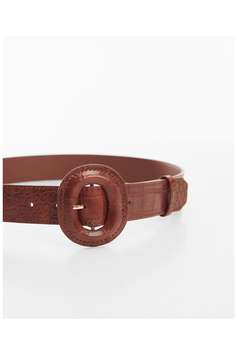 Croc Embossed Belt, Alternate, color, COGNAC