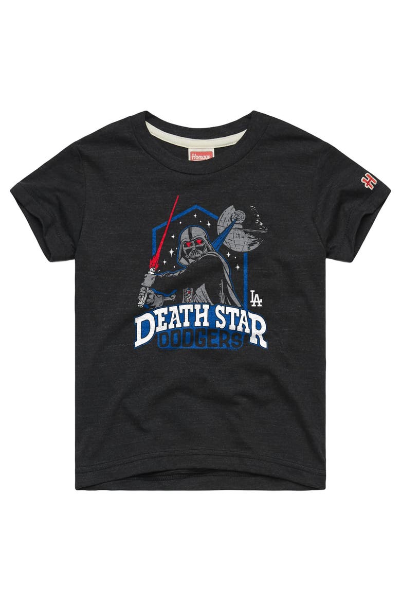 Youth Homage  Charcoal Los Angeles Dodgers Star Wars x MLB Dark Side T-Shirt, Main, color, Charcoal