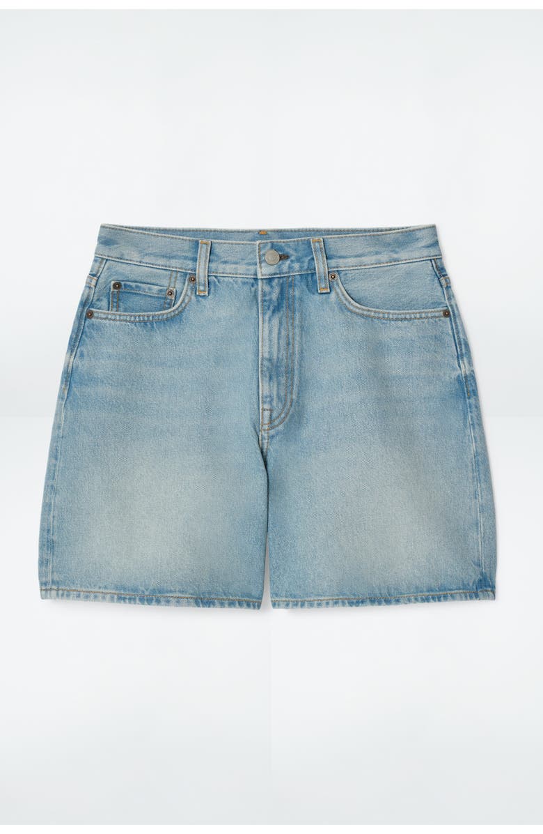 COS High-Rise Denim Shorts, Main, color, Washed Blue