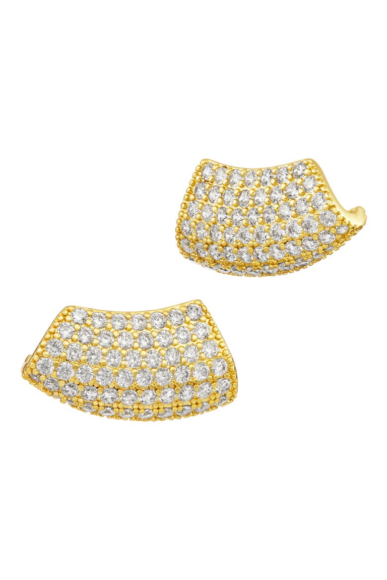 Pavé Modern Ear Climbers, Main, color, YELLOW