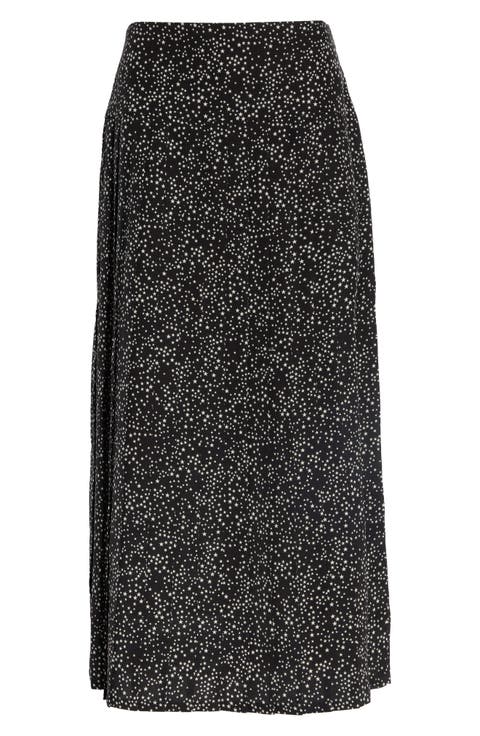 Starry Silk Crêpe de Chine Skirt
