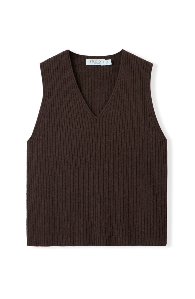 Celtic & Co. Ribbed V-Neck Tank Top, Alternate, color, Chocolate