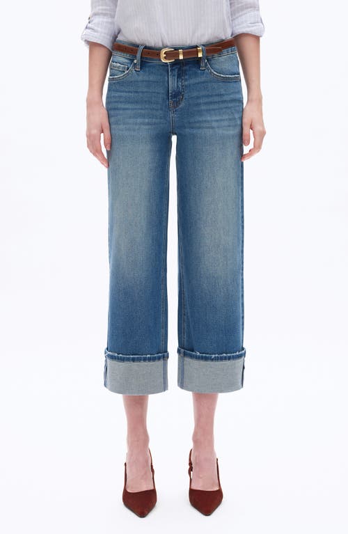 Bayeas Cuffed Low Rise Relaxed Straight Leg Jeans In Blue