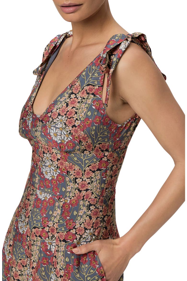 Swindon Floral Tie Strap A-Line Midi Dress, Alternate, color, STORM MULTI