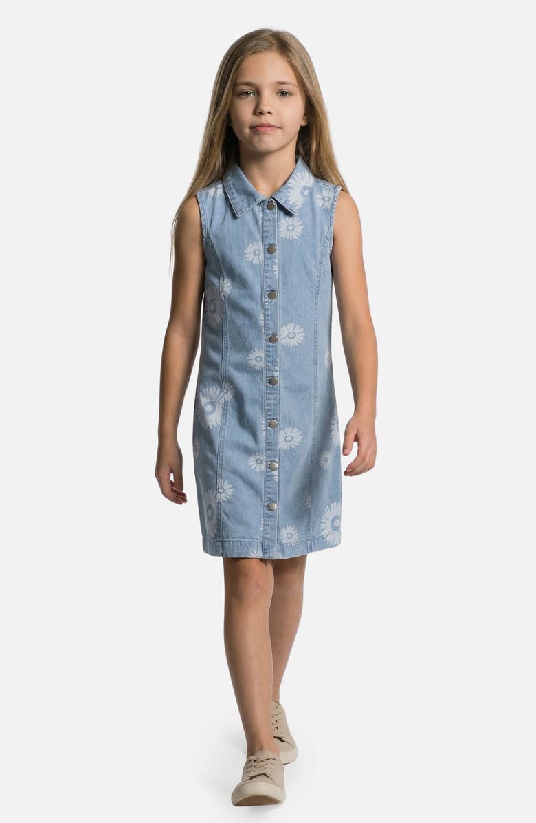 Joe's Jeans Kids' Hibiscus Print Denim Dress, Alternate, color, 