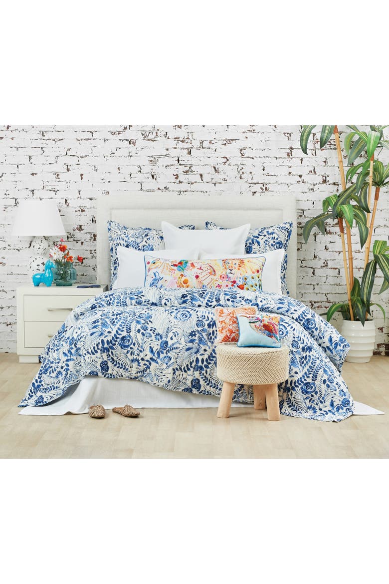 20" x 26" Starla Floral Flowers Decorative Standard Pillow Sham, Alternate, color, Blue