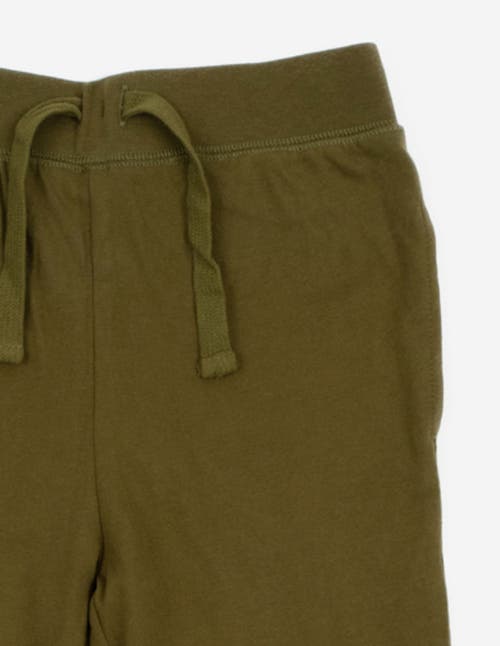 Leveret Kids 100% Cotton Lightweight Jogger Pants In Green