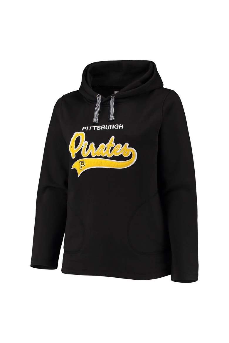Women's Soft as a Grape Black Pittsburgh Pirates Plus Size Side Split Pullover Hoodie, Alternate, color, Black