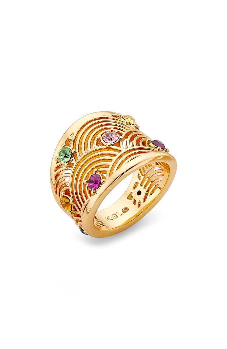 Kurt Geiger London Southbank Rainbow Crystal Band Ring, Alternate, color, 