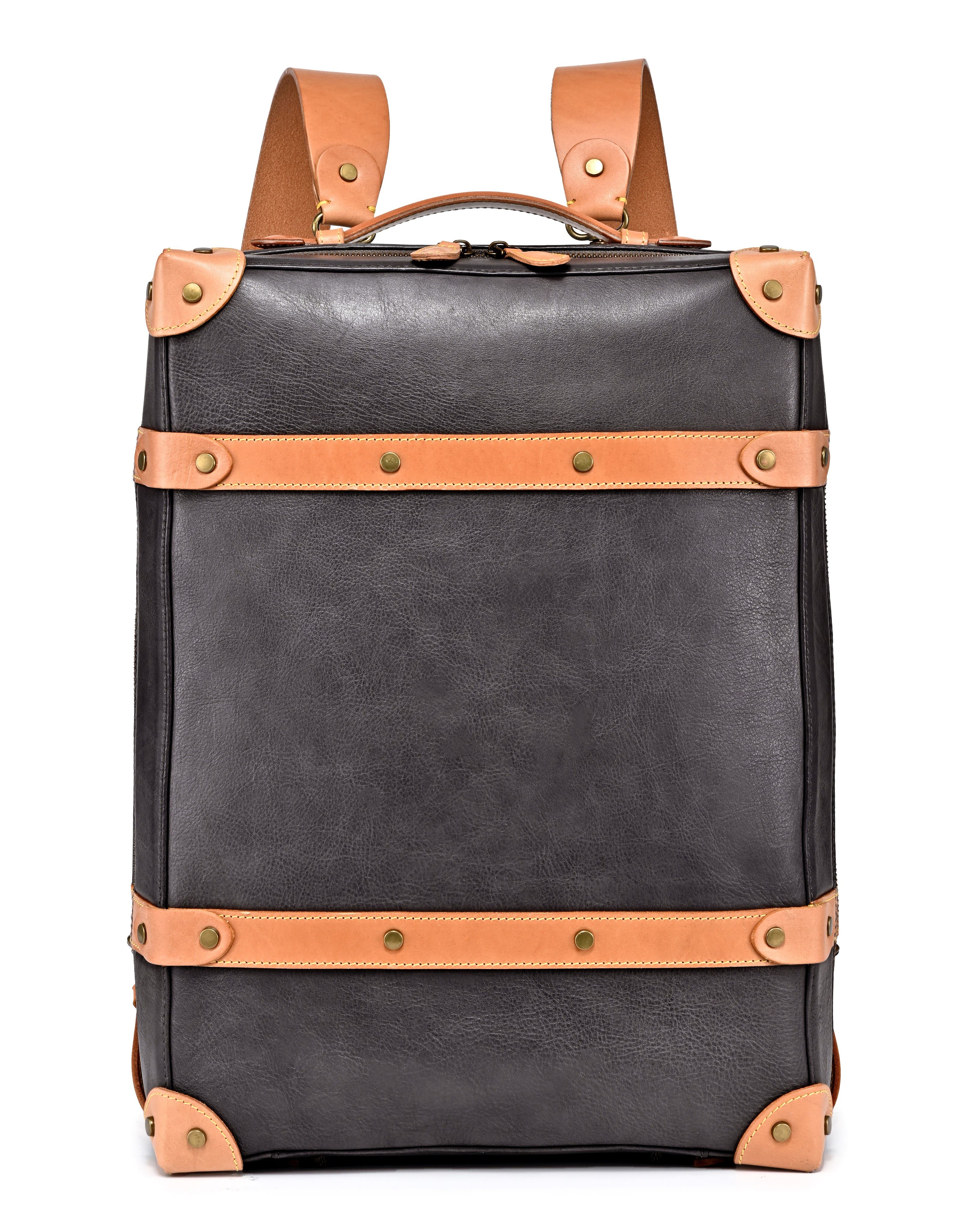 OLD TREND Speedwell Small Leather Trunk Backpack, Main, color, Slate