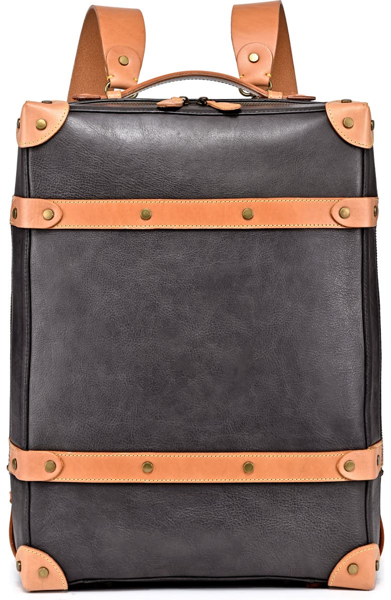 OLD TREND Speedwell Small Leather Trunk Backpack, Main, color, Slate