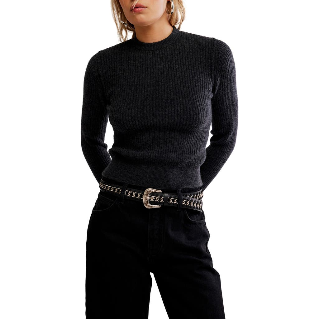 Free People Even After Rib Sweater In Black