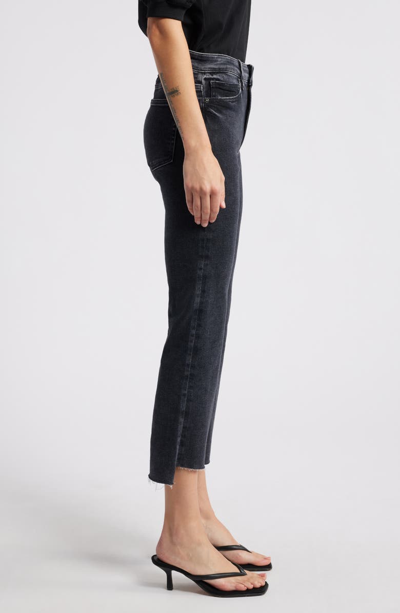 FRAME Le Crop High Waist Raw Hem Mini Bootcut Jeans, Alternate, color, Radio Cascade Hem