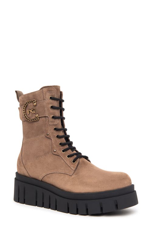 NeroGiardini Lug Sole Lace Up Bootie in Brown 