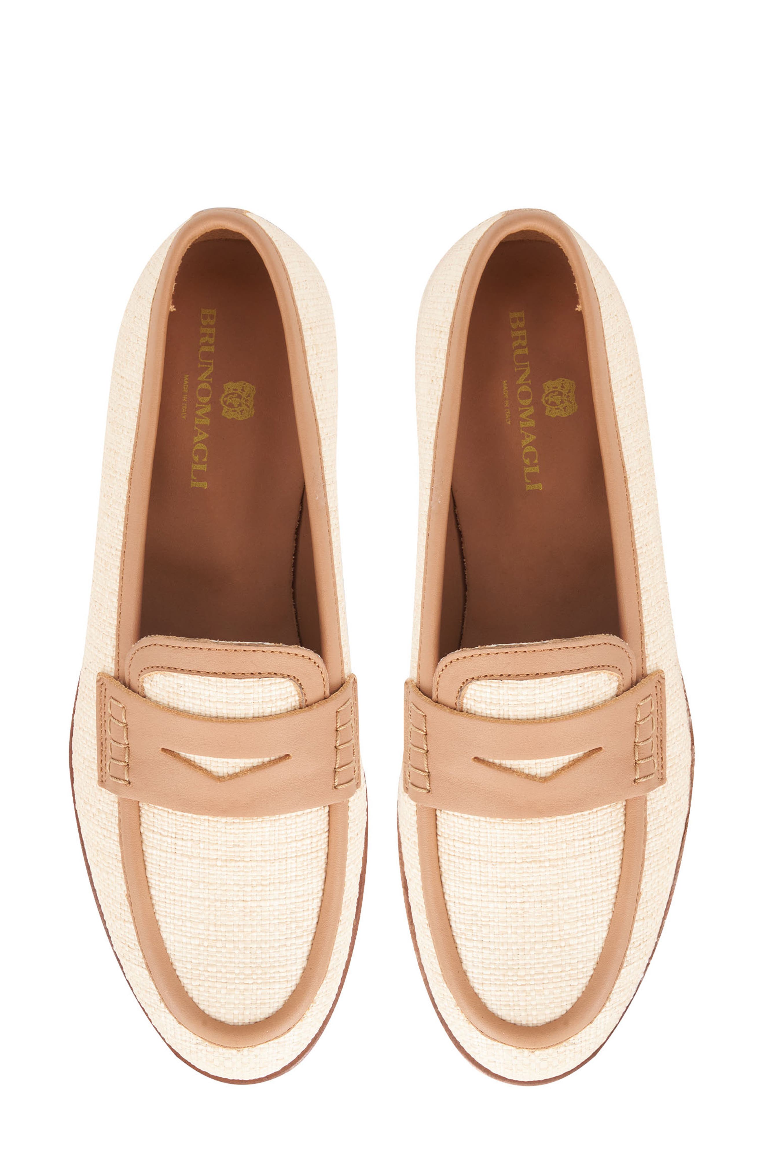 Bruno Magli Lixia Penny Loafer, Alternate, color, Natural Raffia