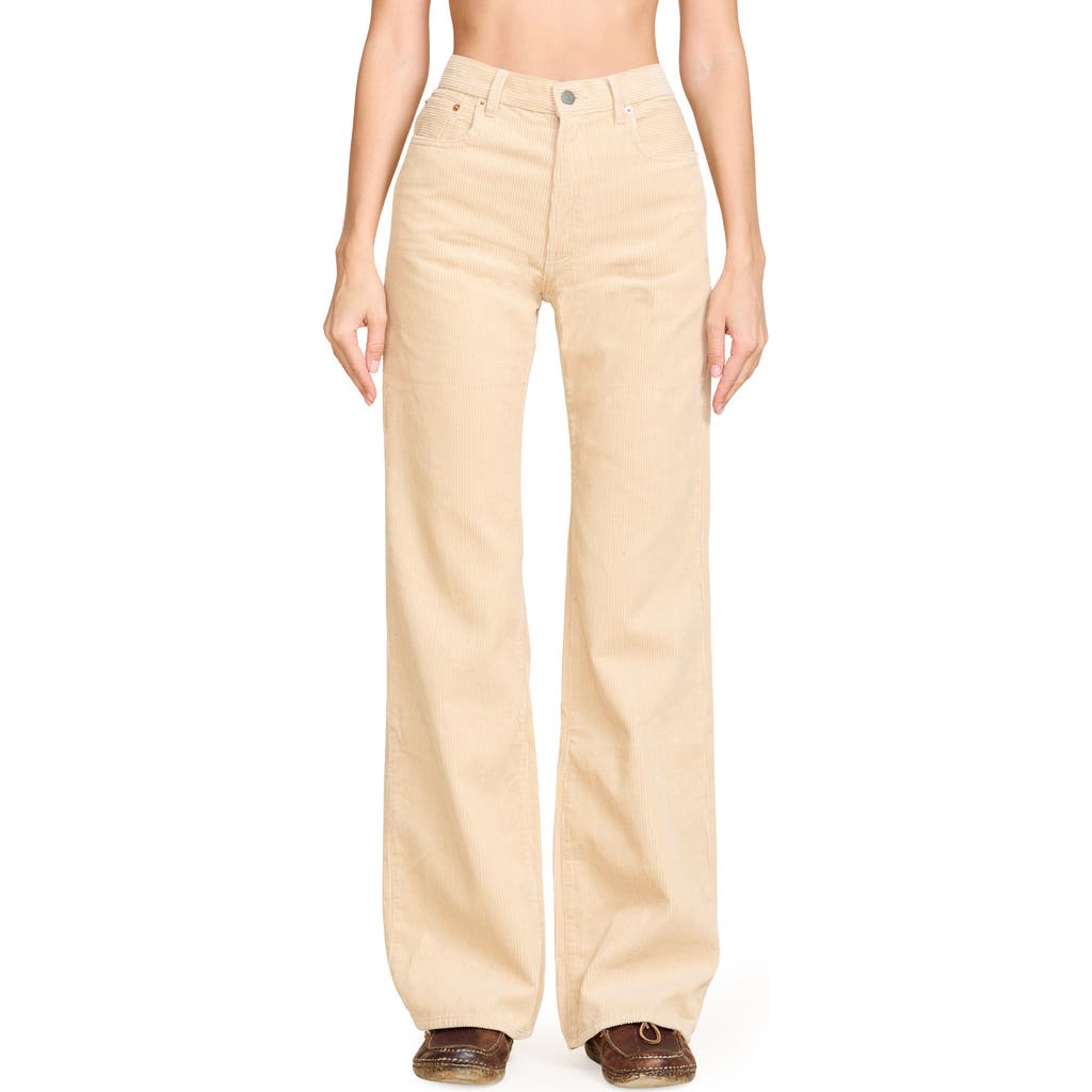 Denimist Dena Low Rise Wide Leg Corduroy Pants In Neutral