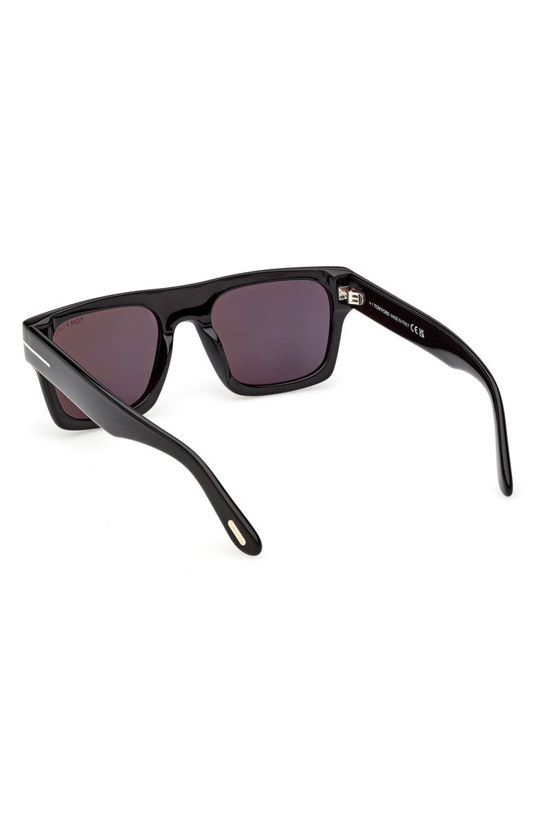 TOM FORD Cyrus 53mm Square Sunglasses, Alternate, color, Shiny Black / Smoke