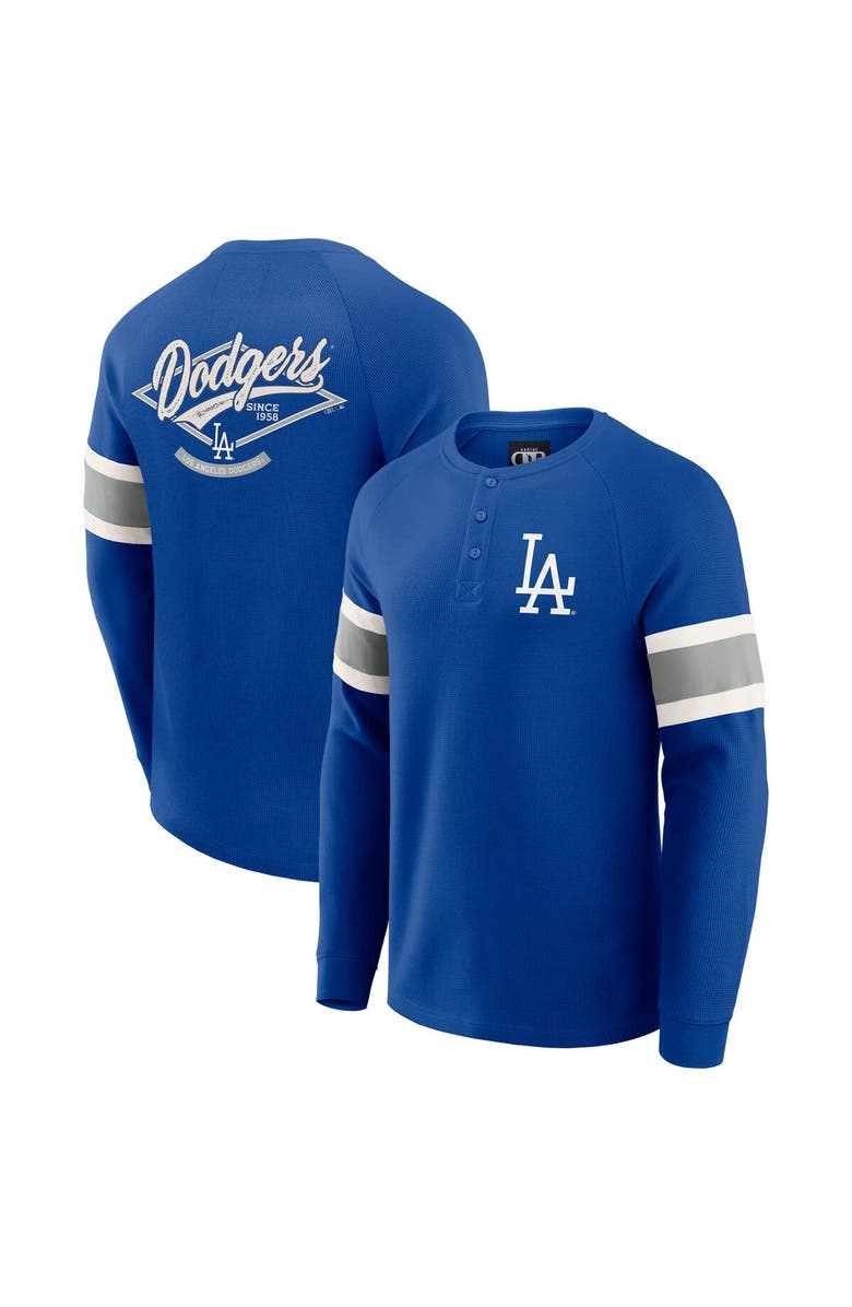 Darius Rucker Collection by Fanatics Men's Darius Rucker Collection by Fanatics Royal Los Angeles Dodgers Waffle-Knit Raglan Long Sleeve Henley T-Shirt, Main, color, Royal