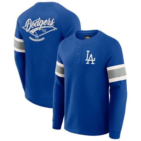 Men's Darius Rucker Collection by Fanatics Royal Los Angeles Dodgers Waffle-Knit Raglan Long Sleeve Henley T-Shirt