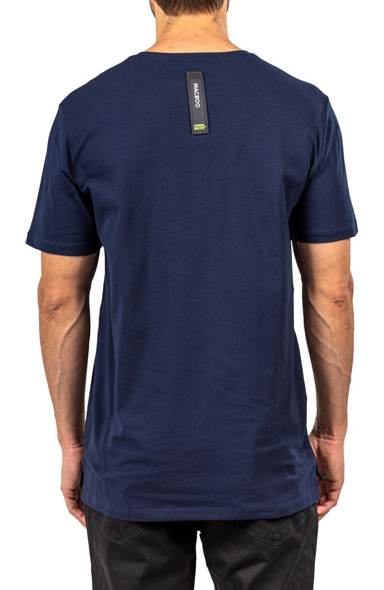 Maceoo Wakeupfight Navyblue Graphic T-Shirt, Alternate, color, Blue