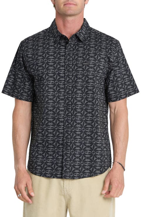 Natural Tile Short Sleeve Button-Up Shirt
