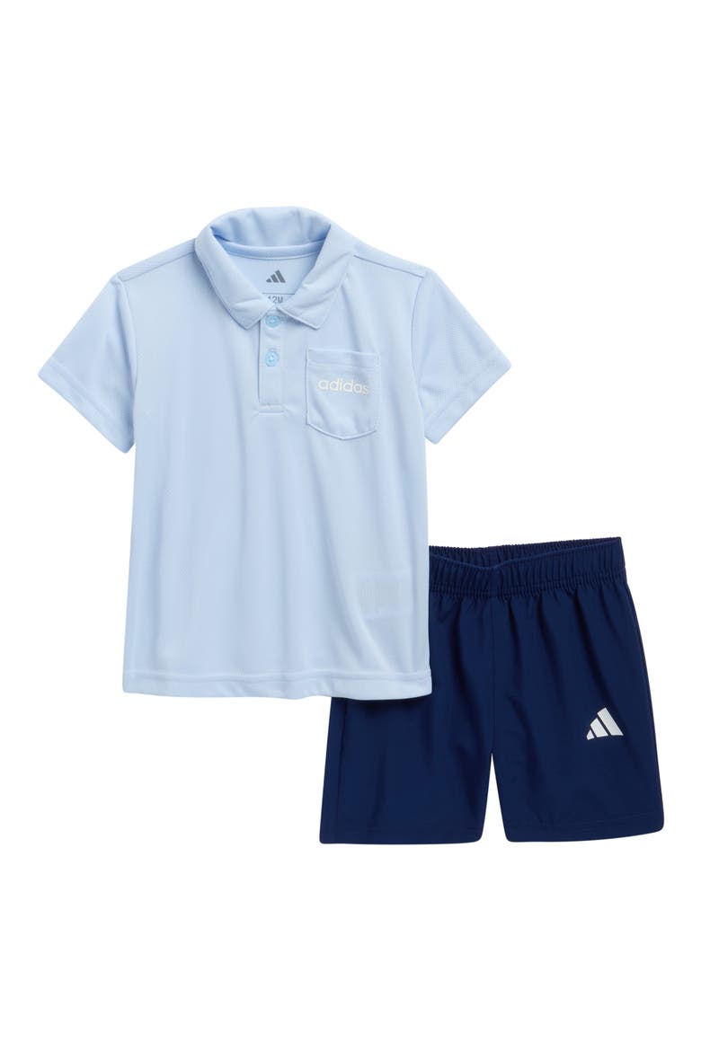 Piquè Polo & Shorts Set, Main, color, CRYSTAL SKY
