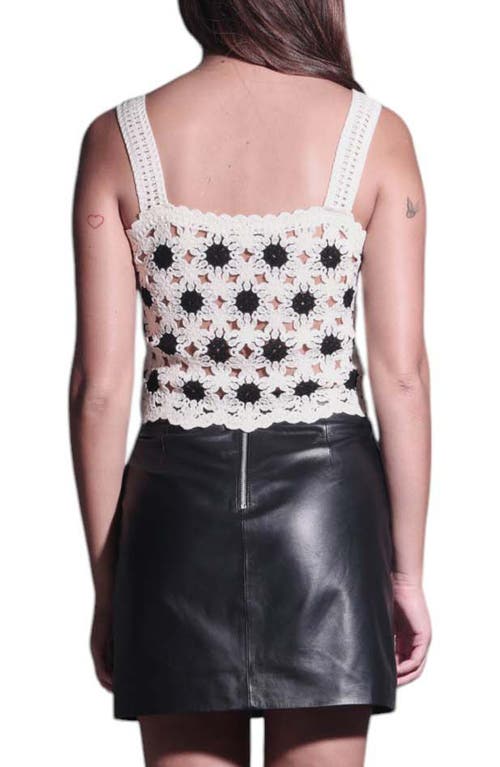 Walter Baker Beverly Crochet Tank In Cream Black