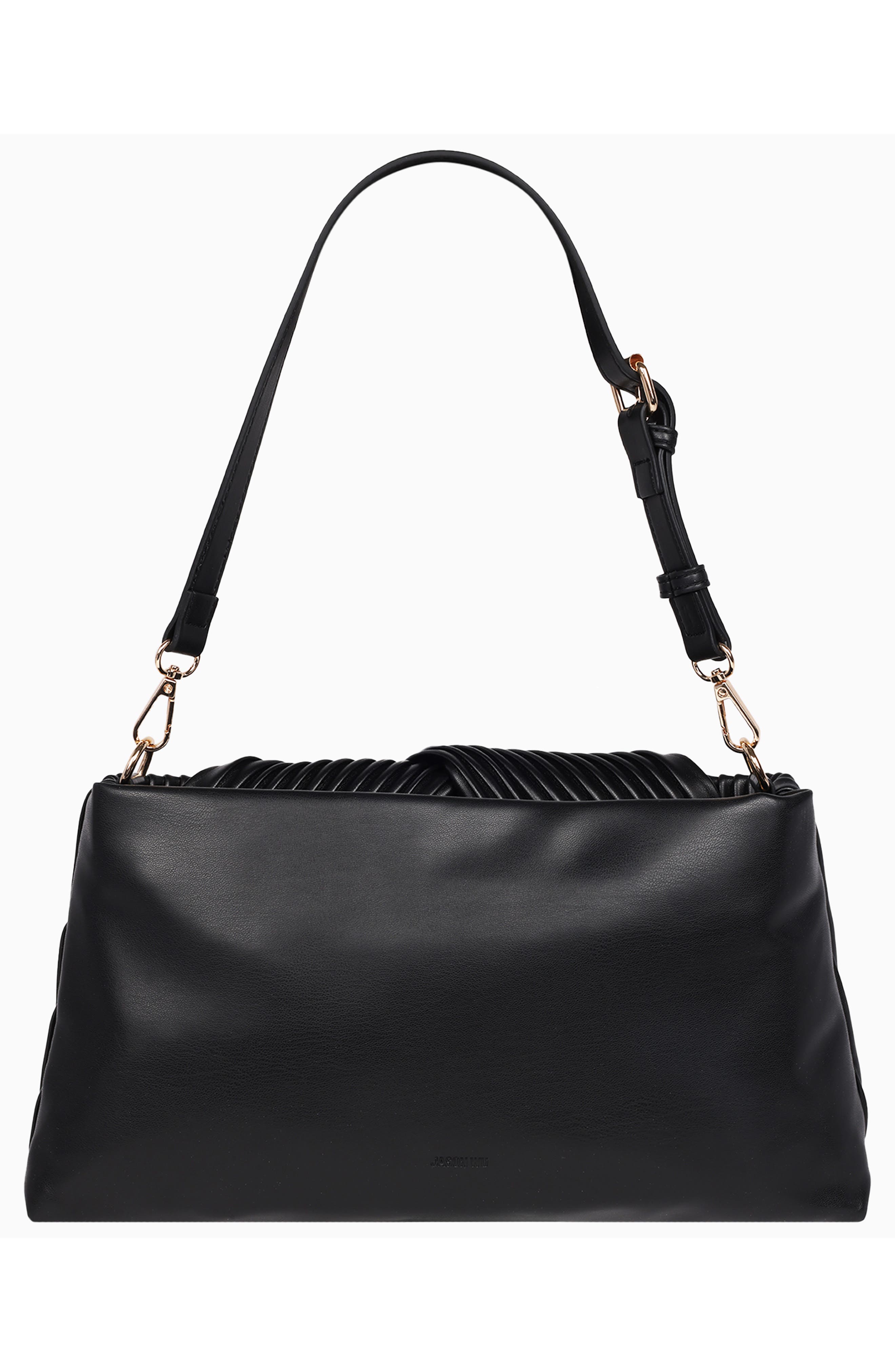 JASON WU Pleated Knot Clutch, Alternate, color, Black