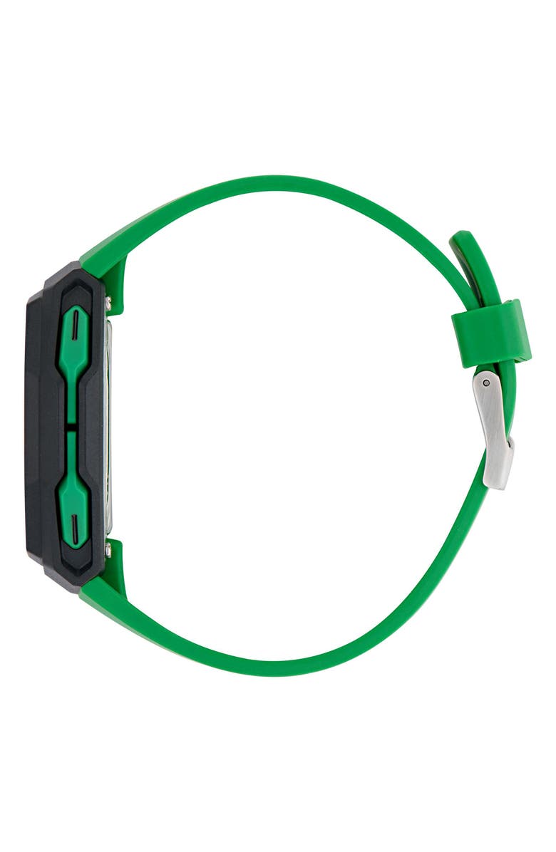 adidas Tech 1 GMT Silicone Strap Watch, 48mm, Alternate, color, Green