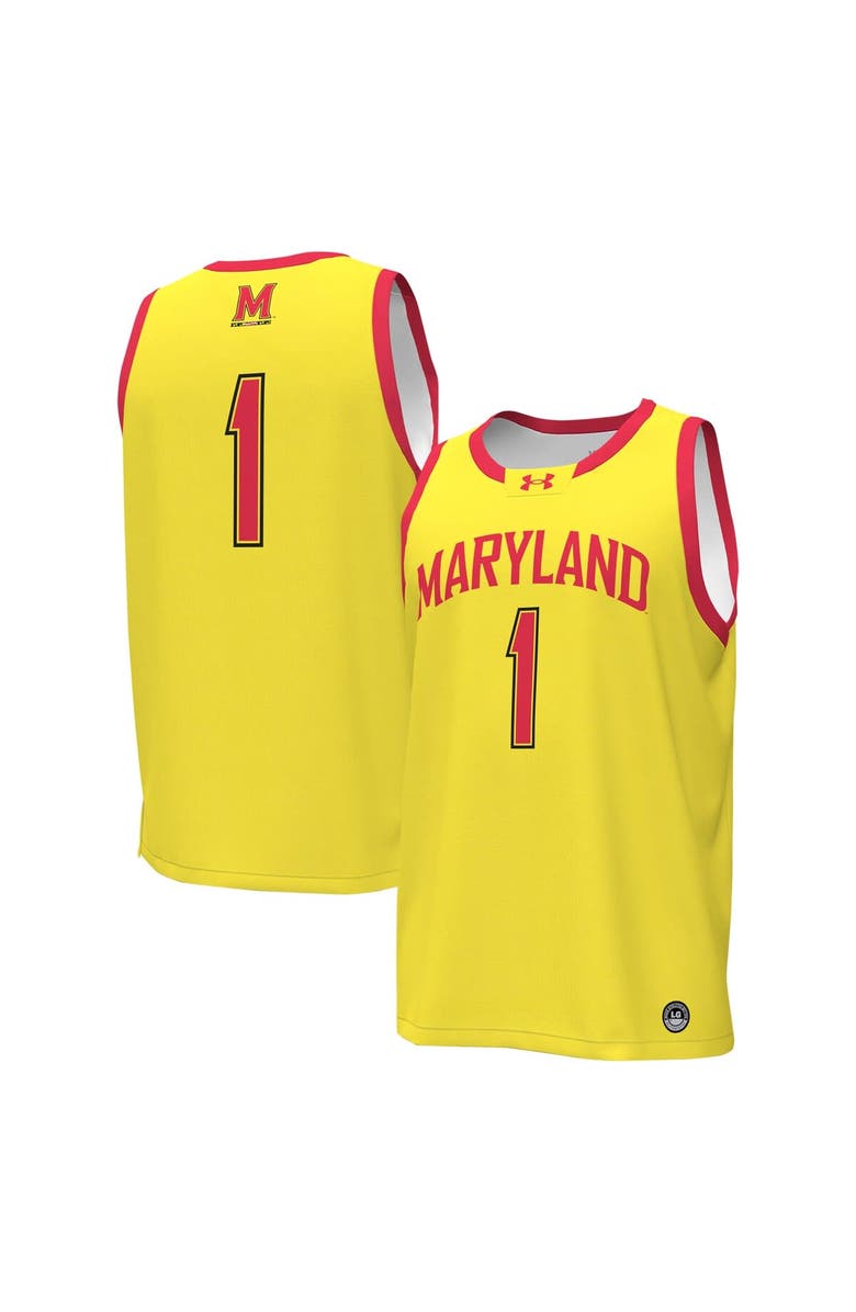 Under Armour Men's Under Armour #1 Gold Maryland Terrapins Replica Basketball Jersey, Main, color, Gold