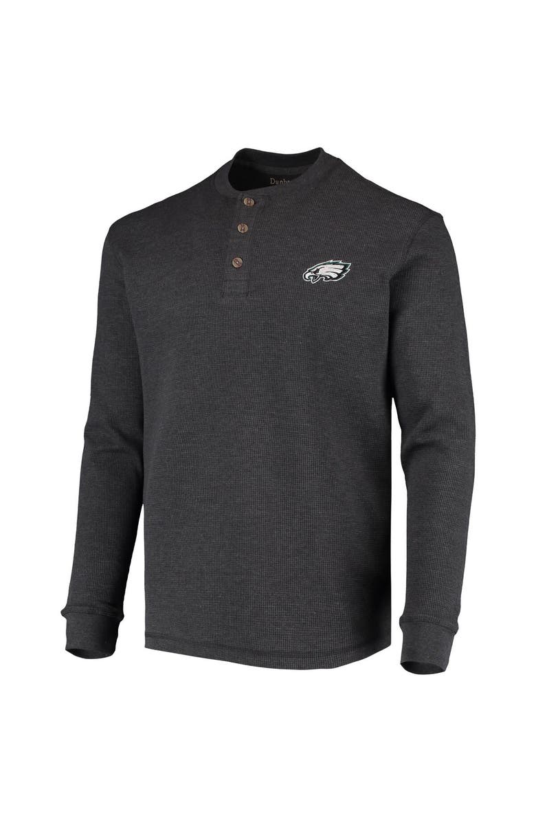 DUNBROOKE Men's Dunbrooke Charcoal Philadelphia Eagles Logo Maverick Thermal Henley Long Sleeve T-Shirt, Alternate, color, Charcoal