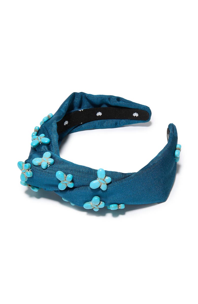 Lele Sadoughi Marlene Butterfly Embellished  Headband, Main, color, Indigo