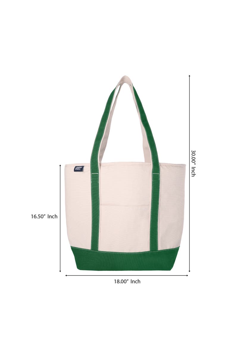 Lands' End Insulated Tote Bag with Zip Closure, Large Cooler Bag for Travel, Pool, and Park, Alternate, color, Kelly Green