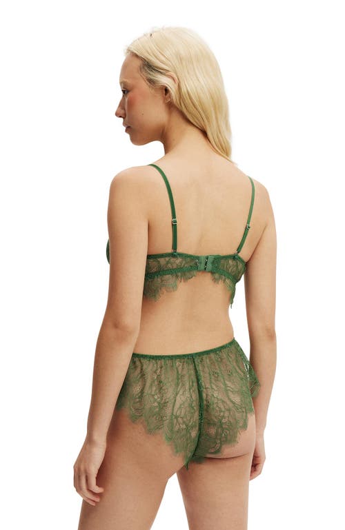 Cotton On Body Eyelash Lace Underwire Bra In Lucky Green