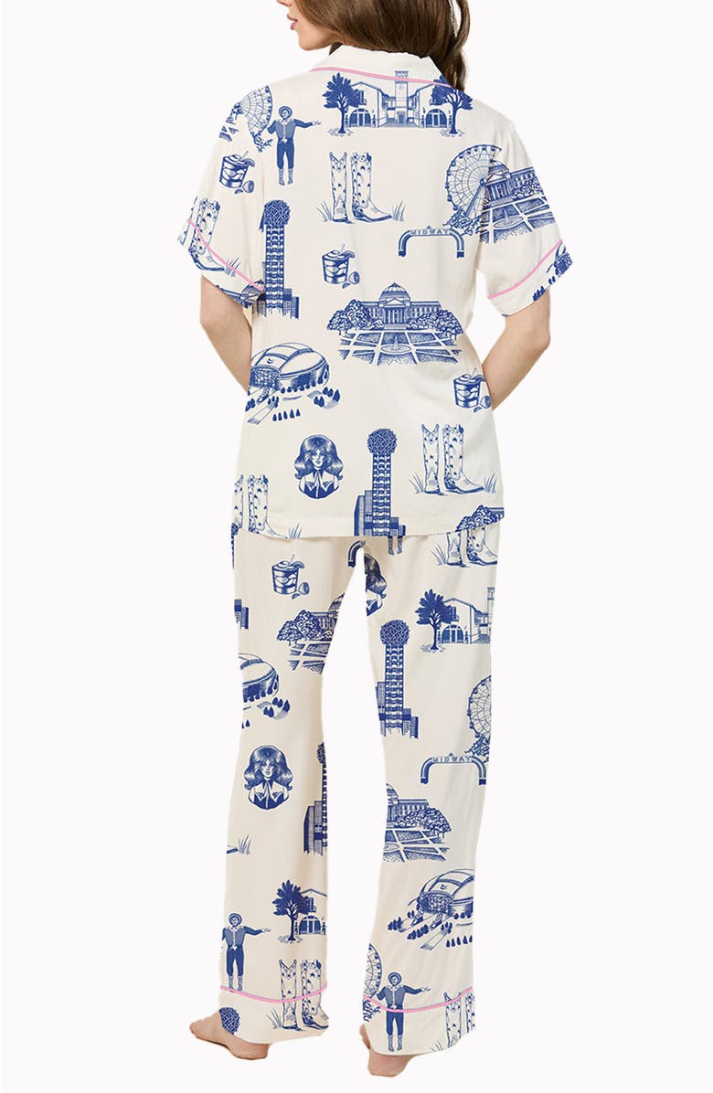 Katie Kime Dallas Toile Pajama Set, Alternate, color, Navy
