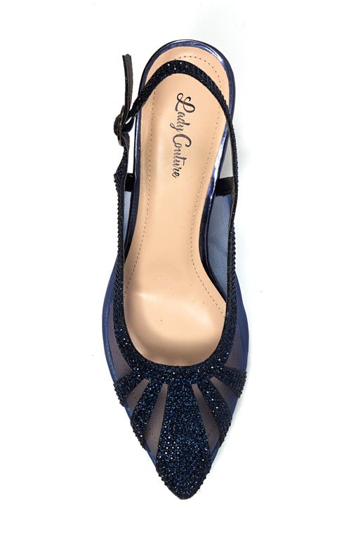 Lady Couture Macy Mesh Rhinestone Slingback Pump In Blue