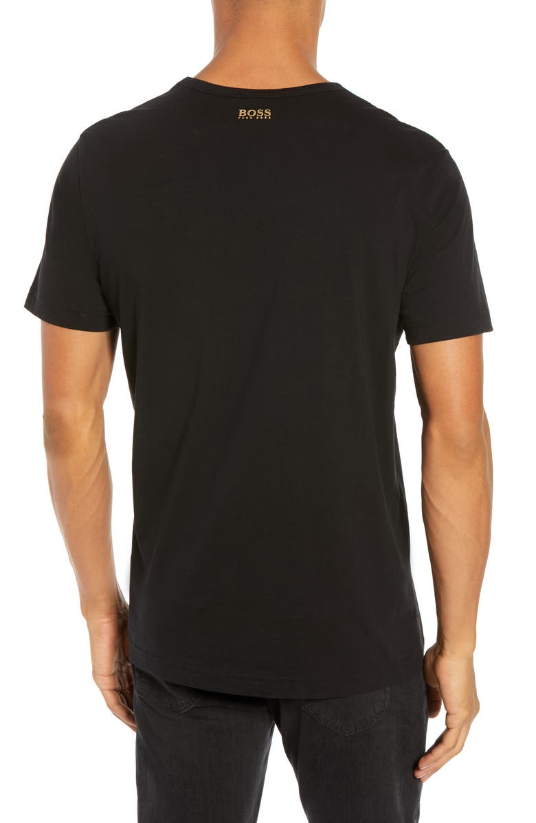 BOSS Regular Fit Gold Logo T-Shirt, Alternate, color, 
