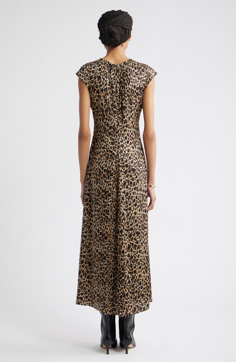 Shirred Cap Sleeve A-Line Dress