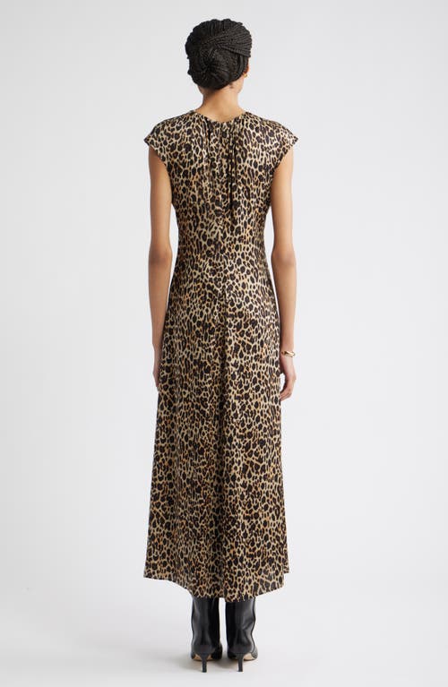 Nordstrom Shirred Cap Sleeve A-line Dress In Animal Print