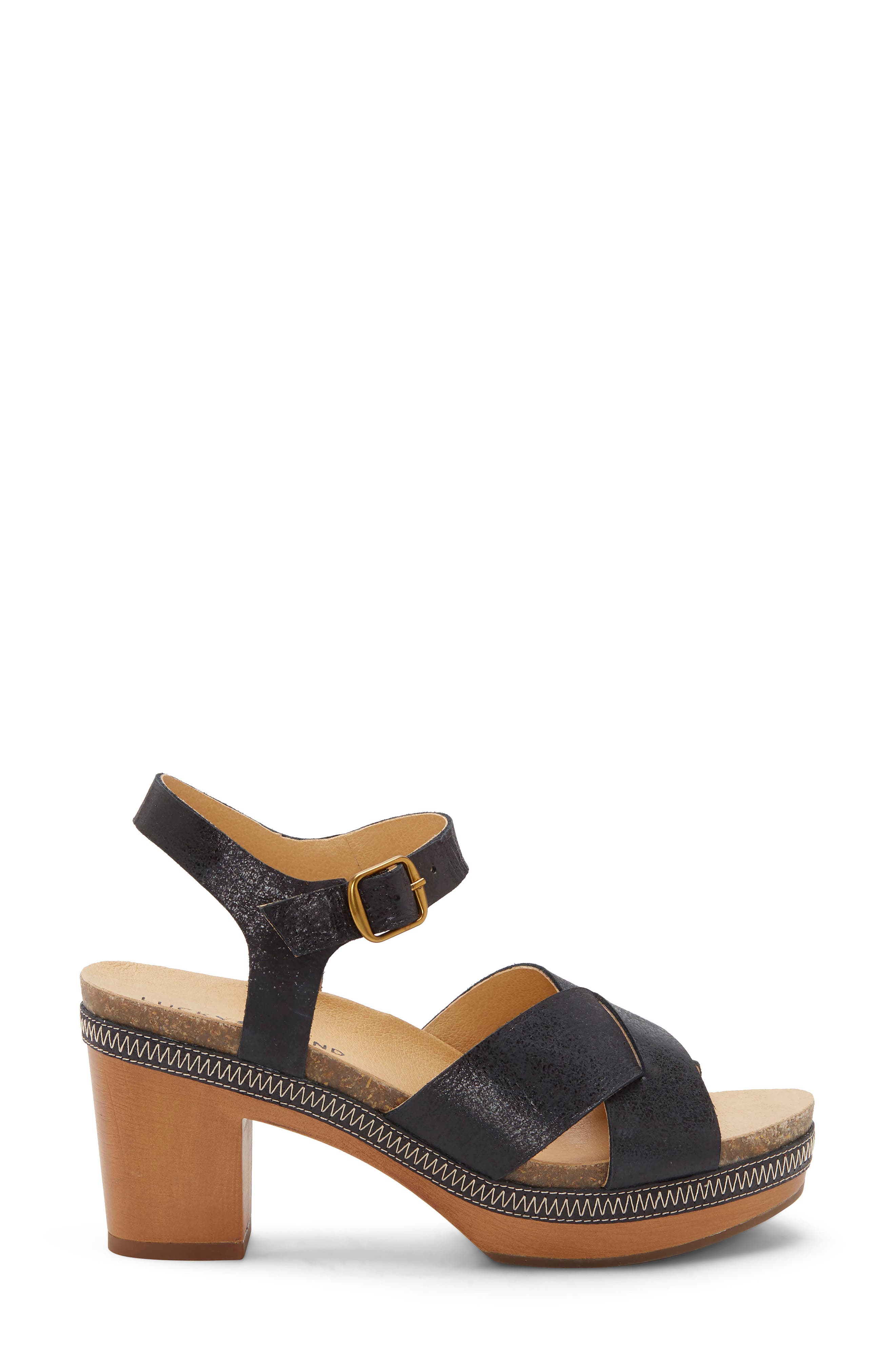 Harvia Platform Sandal, Alternate, color, BLACK LEATHER