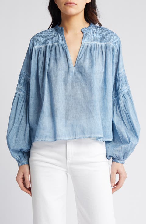 Marli Cotton Peasant Shirt