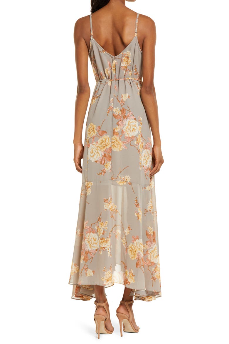 Feeling Freesia Floral Dress, Alternate, color, GREY FLORAL PRINT